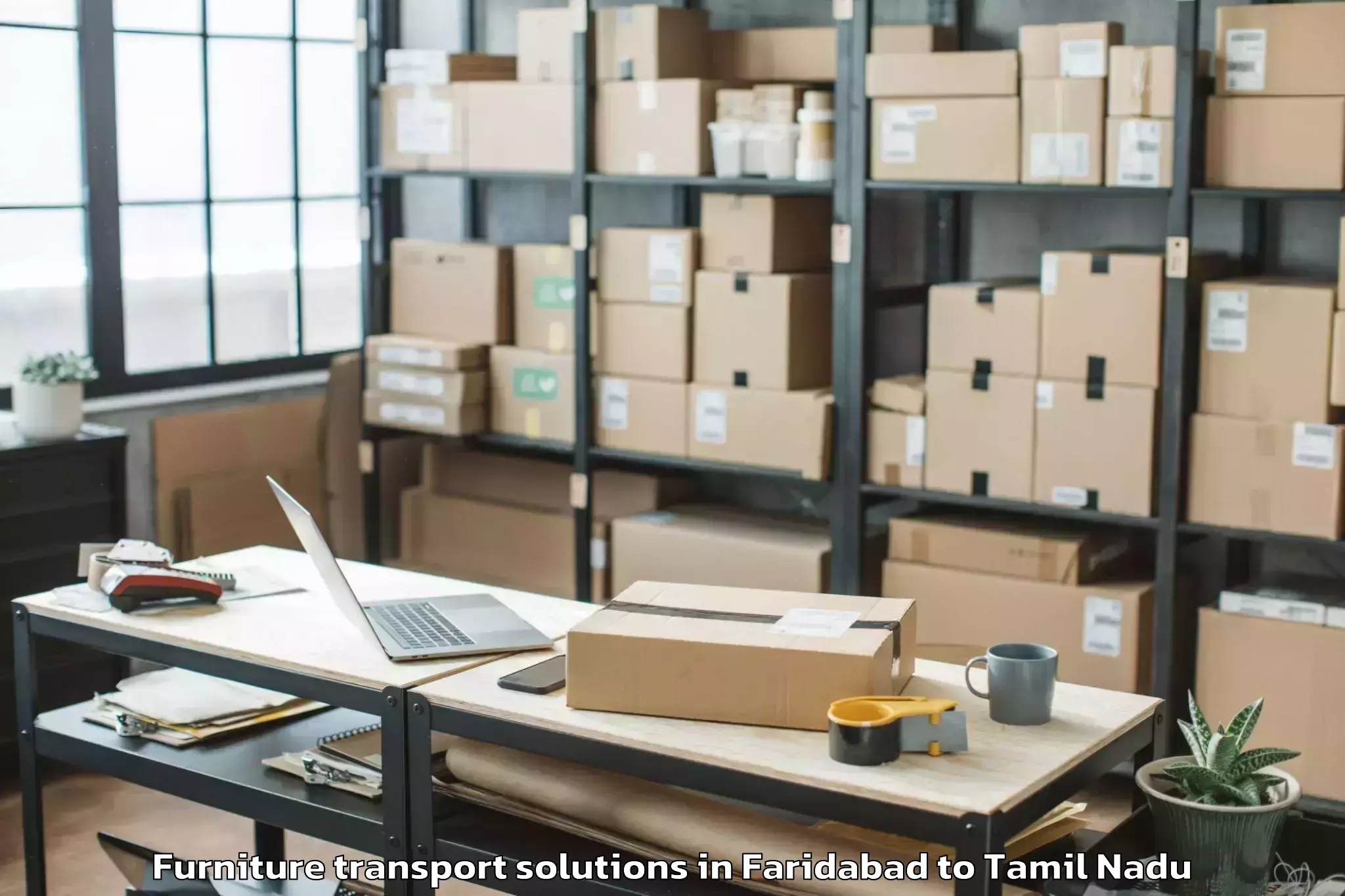 Faridabad to Thiruverumbur Furniture Transport Solutions Booking